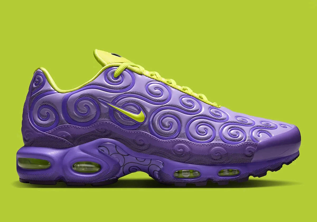 Nike Air Max Plus One Piece Gomu Gomu (WITH PROMO CARD) IR0968-500 violette et verte avec design Gomu Gomu no Mi et carte promotionnelle DON!!.
