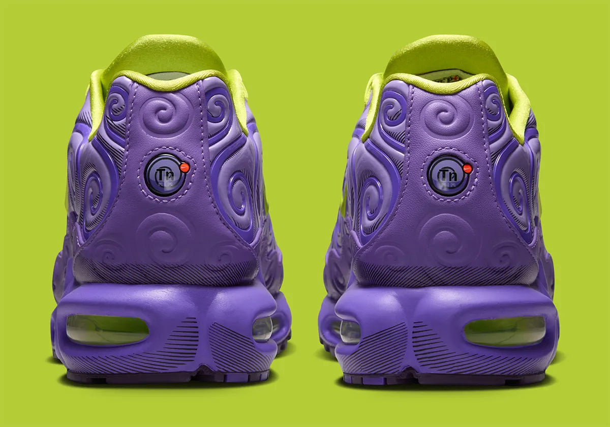 Nike Air Max Plus One Piece Gomu Gomu (WITH PROMO CARD) IR0968-500 violette et verte avec design Gomu Gomu no Mi et carte promotionnelle DON!!.