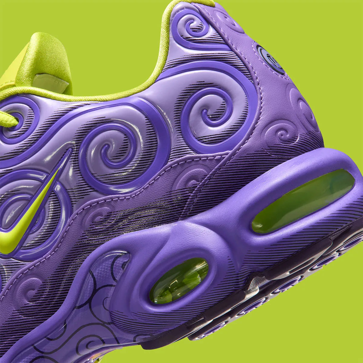 Nike Air Max Plus One Piece Gomu Gomu (WITH PROMO CARD) IR0968-500 violette et verte avec design Gomu Gomu no Mi et carte promotionnelle DON!!.
