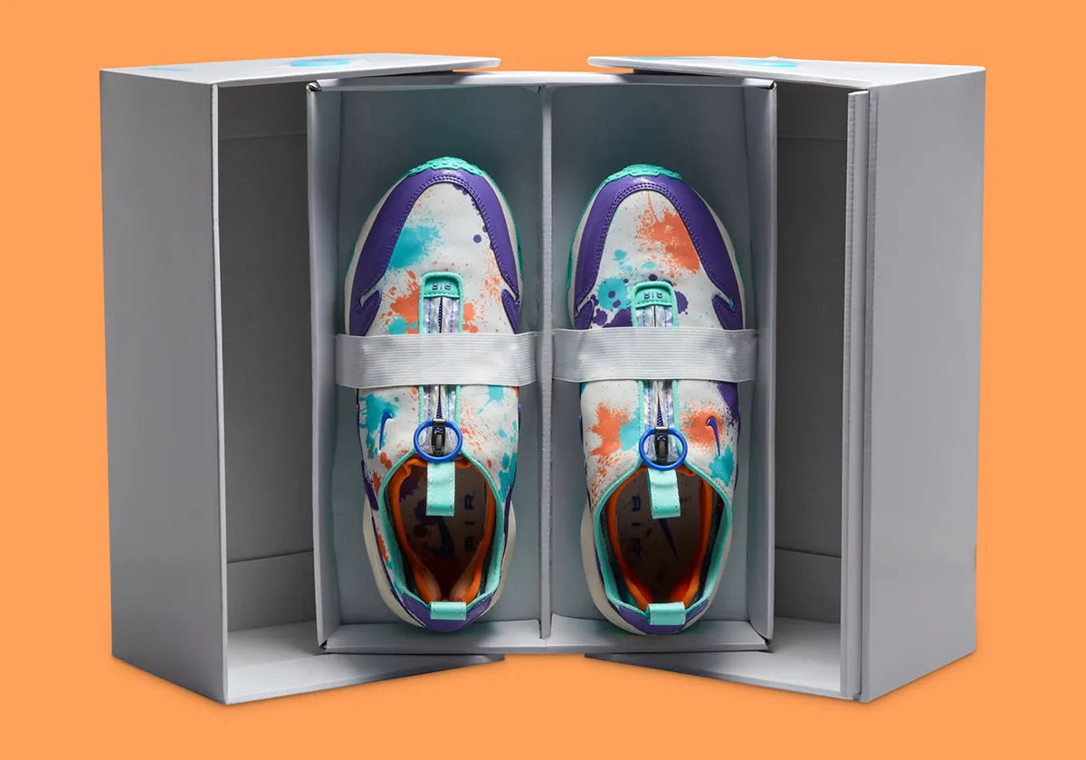 Sneakers Nike Air Max Sunder Doernbecher Quin en mesh technique et renforts synthétiques, coloris créatif inspiré, unité Air visible et design expressif.
