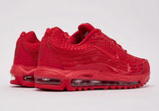 Sneakers Nike Air Max TL 2.5 Valentine's Day University Red 2026 en rouge intense, avec mesh respirant, renforts synthétiques premium et amorti Air Max intégral visible.Vue de coté arrière 