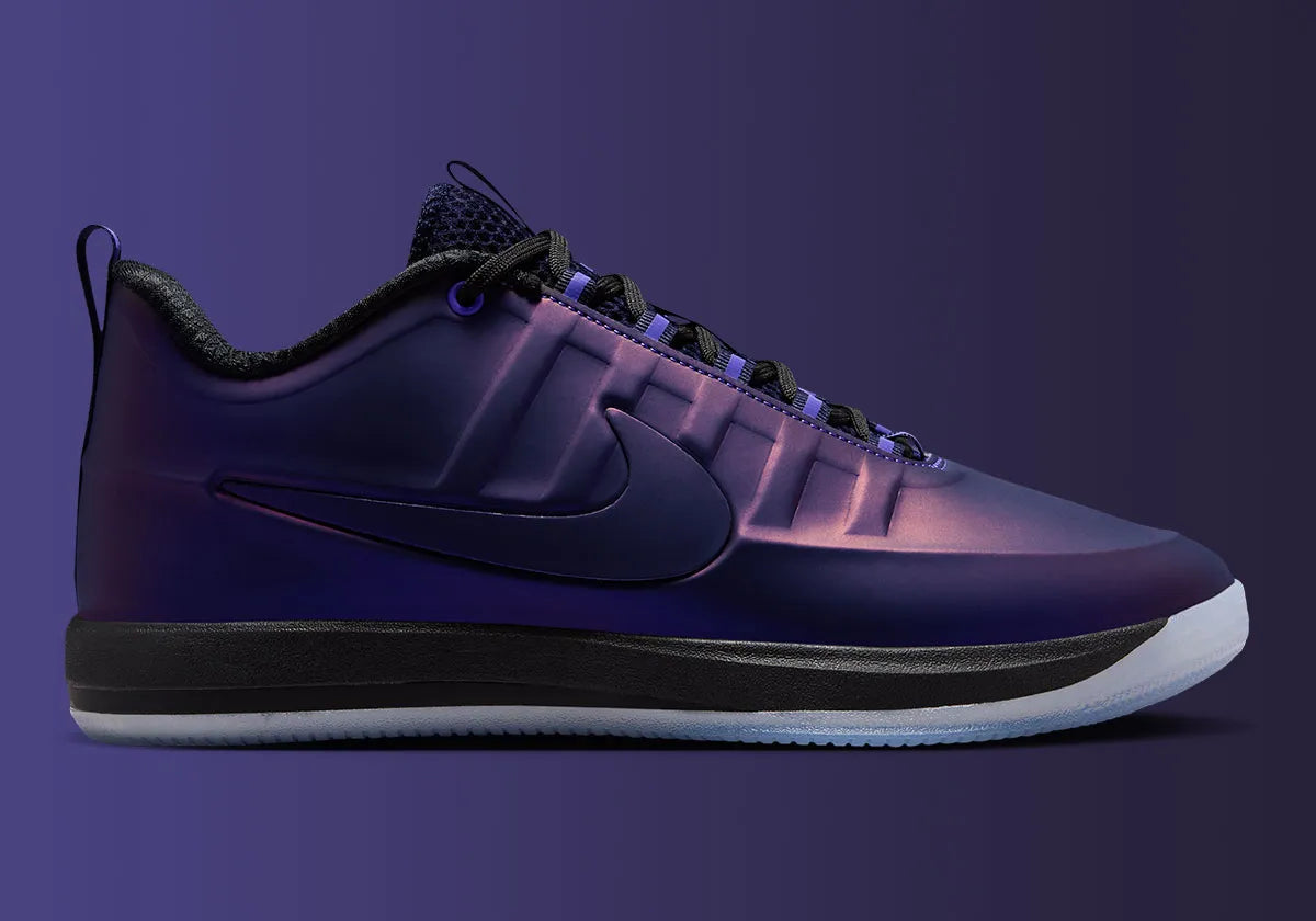 Nike Book 2 Eggplant Foam, sneaker de basketball signature Devin Booker avec coloris violet Eggplant inspiré des Nike Foamposite.
