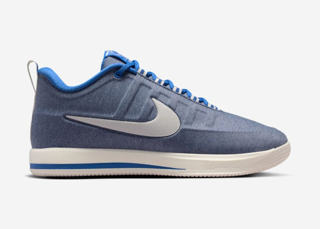 Nike Book 2 Must Be The Denim avec tige en textile effet denim, renforts synthétiques, silhouette basketball rétro et semelle extérieure à traction multidirectionnelle.