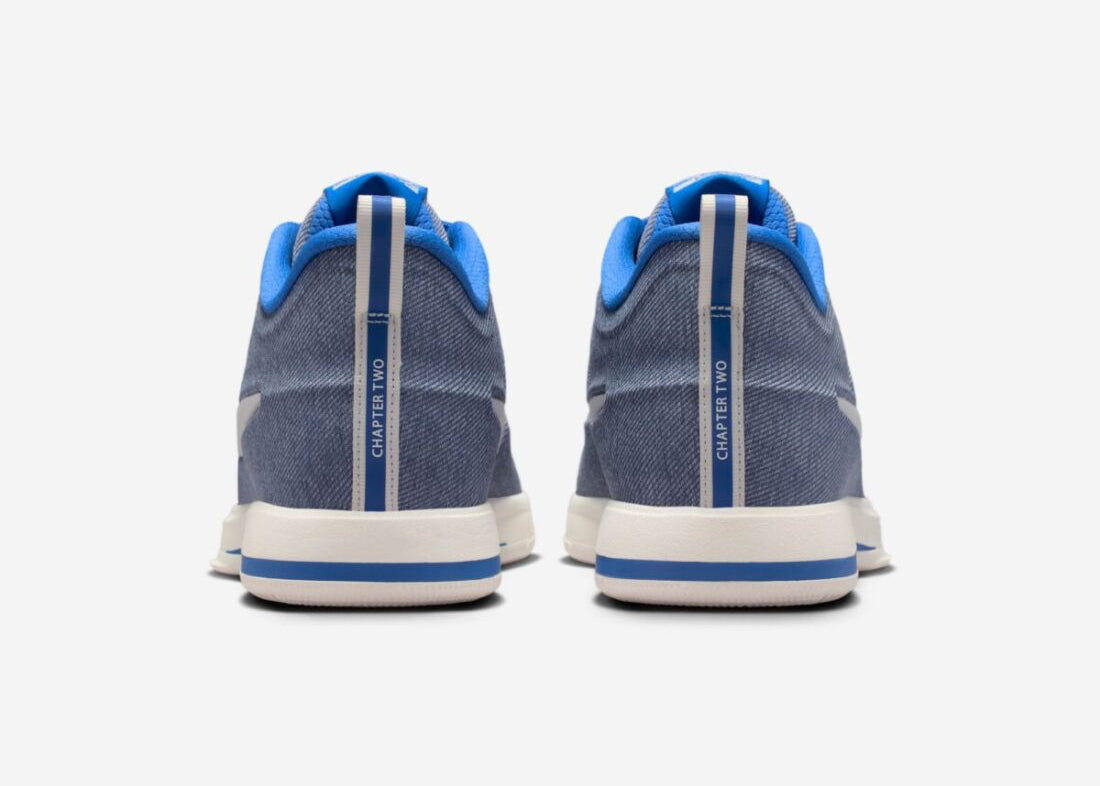 Nike Book 2 Must Be The Denim avec tige en textile effet denim, renforts synthétiques, silhouette basketball rétro et semelle extérieure à traction multidirectionnelle.