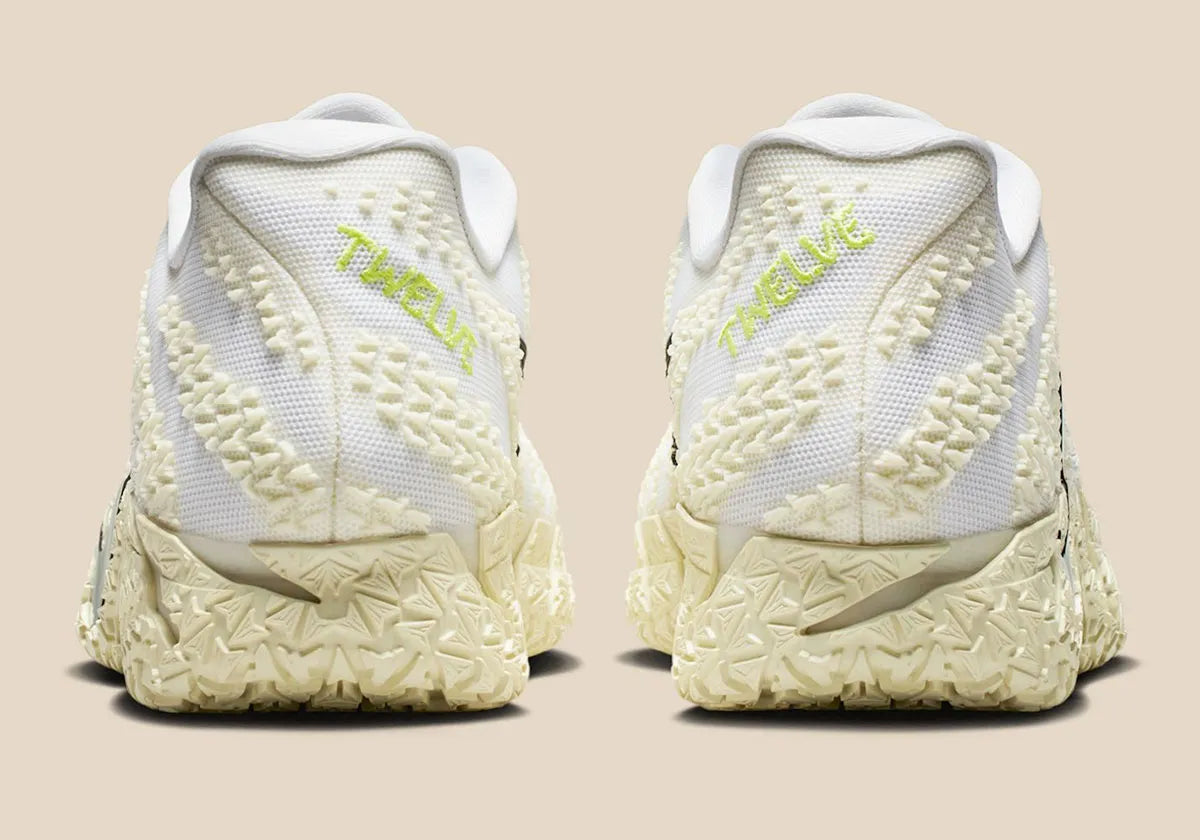 Nike Ja 3 Sound Check en mesh noir avec accents turquoise et citron, graphismes inspirés du son et amorti Zoom Air.