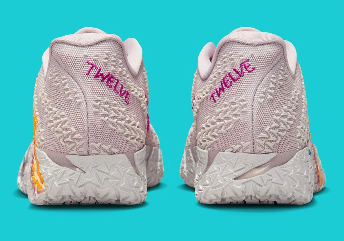 Nike JA 3 EYBL – sneaker signature Ja Morant coloris pastel violet rose cactus or avec amorti ZoomX et traction mini-JA