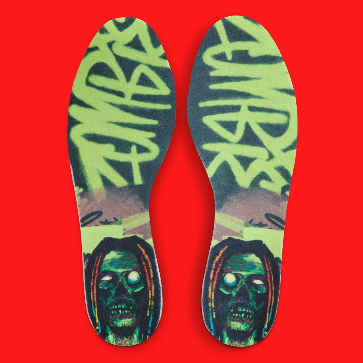 Semelle des nike Ja 3 Zombie noire avec accents vert acide, détails inspirés de l’univers zombie et amorti Zoom Air.