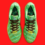 Nike Ja 3 Zombie noire avec accents vert acide, détails inspirés de l’univers zombie et amorti Zoom Air. Vue du dessus 