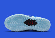 Sneakers Nike Ja 3 Outer Space en mesh technique avec semelle réactive, traction multidirectionnelle et design basketball inspiré de l’univers spatial.Vue du dessous 