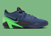 Nike Ja 4 Nightmare IM4135-405, chaussure de basket Obsidian et noire avec détails Voltage Green, semelle Cushlon 3.0 et JA-Frame vue de profil intérieur. 