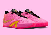 Nike Ja 4 Rise, chaussure de basketball signature Ja Morant avec amorti Cushlon 3.0, système JA-Frame et coloris dégradé Rise aux détails dorés.