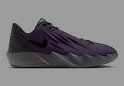 Nike Ja Twelve Time Nightmare violette et noire avec tige moulée, semelle basketball et détails Iron Grey inspirés de Ja Morant.