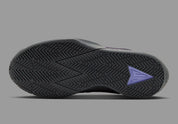 Nike Ja Twelve Time Nightmare violette et noire avec tige moulée, semelle basketball et détails Iron Grey inspirés de Ja Morant.