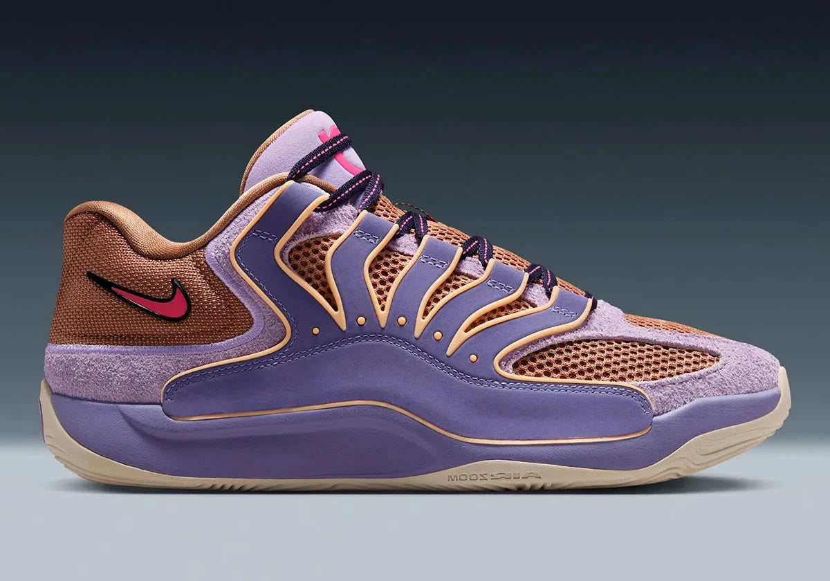 Sneaker de basketball Nike KD 18 B.A.D. en mesh technique avec amorti Zoom Air et semelle à traction multidirectionnelle.