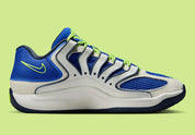 Sneaker de basketball Nike KD 18 Seat Pleasant en mesh technique multicouche avec amorti Zoom Air et semelle à traction multidirectionnelle.