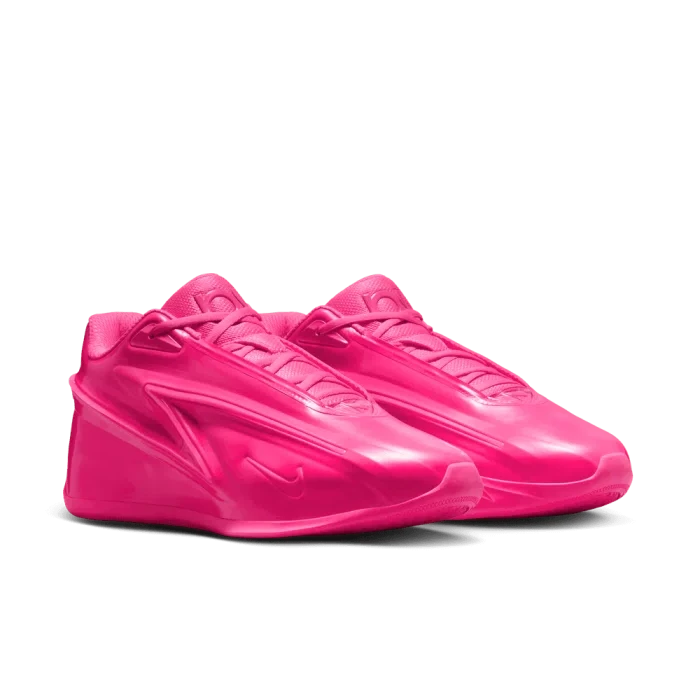 Nike KD 19 Bubble Gum Bounce avec tige en mesh technique respirant, renforts synthétiques, amorti réactif et semelle extérieure à traction multidirectionnelle vue de 3/4 face. 