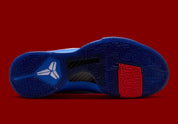 Nike Kobe 5 Protro Dodgers, sneaker de basketball signature Kobe Bryant aux couleurs bleu et blanc inspirées des Los Angeles Dodgers vue sur la semelle. 