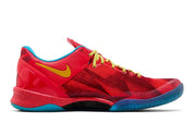 Sneakers Nike Kobe 8 Protro Light Crimson Vivid Blue Bright Citron en matériaux techniques premium avec amorti réactif et couleurs dynamiques vue de profil intérieur. 