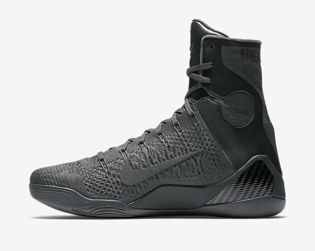 Nike Kobe 9 Elite Black Mamba Collection Fade to Black, chaussure de basketball montante en Flyknit issue du pack hommage à Kobe Bryant.