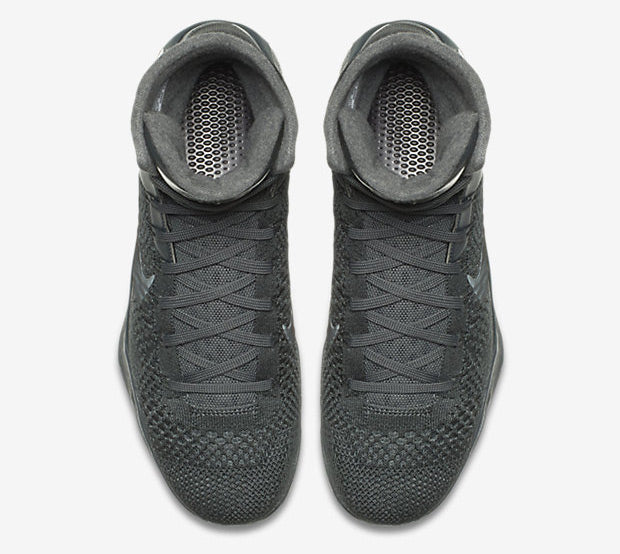 Nike Kobe 9 Elite Black Mamba Collection Fade to Black, chaussure de basketball montante en Flyknit issue du pack hommage à Kobe Bryant.