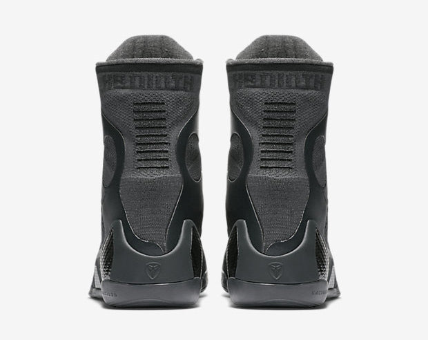 Nike Kobe 9 Elite Black Mamba Collection Fade to Black, chaussure de basketball montante en Flyknit issue du pack hommage à Kobe Bryant.