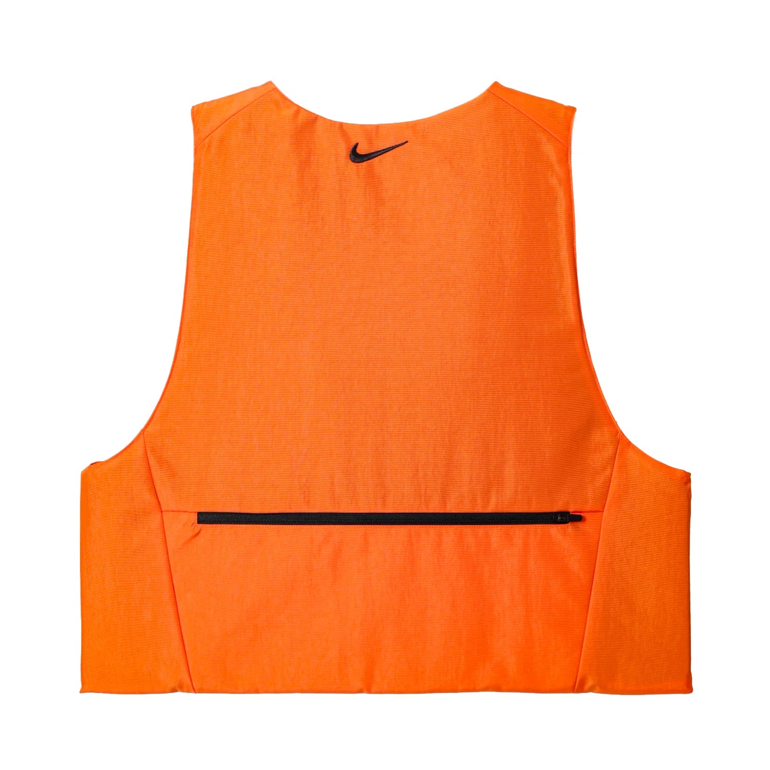 Nike x One Piece Vest Safety Orange, gilet Nike sans manches orange avec détails graphiques One Piece et branding de la collaboration.