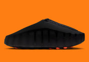 Claquette Nike Mind 001 Slide Black Chrome noire en mousse technique avec détails chromés et pods sensoriels innovants.