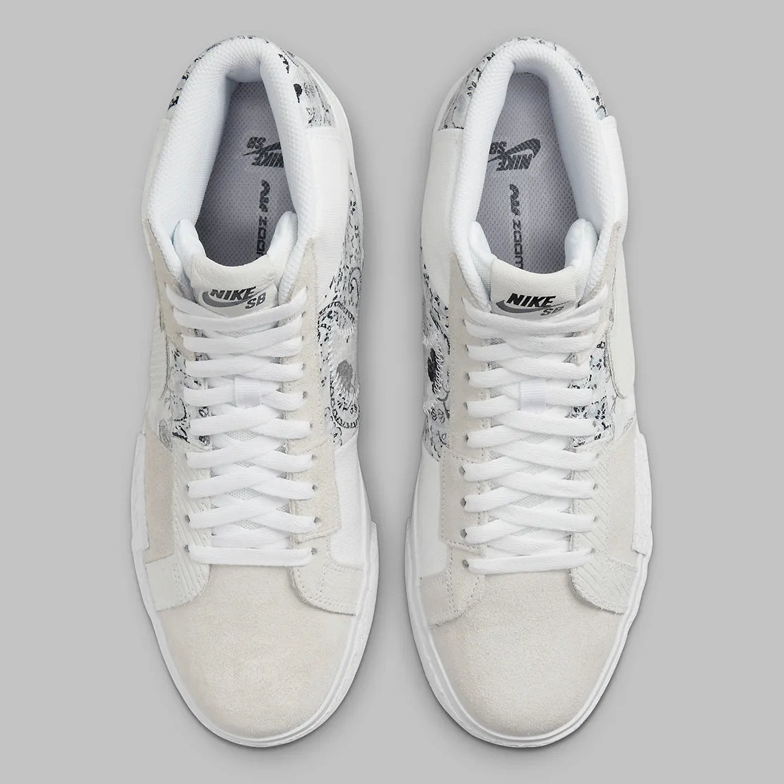 Nike SB Zoom Blazer Mid Premium Floral White Grey