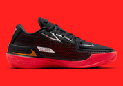 Nike Air Zoom GT Cut noire avec accents Bright Crimson, mesh technique et amorti Zoom Air performant.Vue de coter interieur 