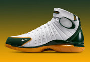Nike Air Zoom Huarache 2K4 Sue Bird, chaussures de basketball avec amorti Zoom Air, construction Huarache et design dédié à Sue Bird.