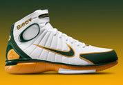 Nike Air Zoom Huarache 2K4 Sue Bird, chaussures de basketball avec amorti Zoom Air, construction Huarache et design dédié à Sue Bird.
