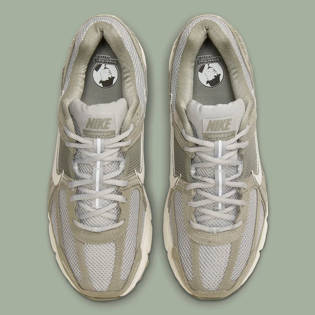 Nike Zoom Vomero 5 Dark Stucco – sneaker en mesh gris avec amorti Zoom Air et semelle caoutchouc, vue de haut