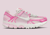 chaussure running nike, vomero 5, rose, clair, confortable, vue de profil extérieur 