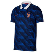 Nike France National Team 2026 Match Home Jersey Game Royal/Blackened Blue/White/Metallic Copper, maillot domicile authentique de l'Équipe de France avec technologie Dri-FIT ADV, coloris bleu royal et finitions premium vu de face. 