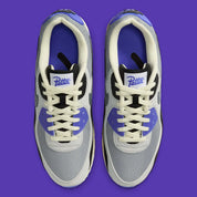 chaussure de rue air max 90 patta bleu , noir , gris , semelle confortable , vu de haut