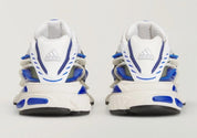 Sneakers adidas Adistar Jellyfish Pharrell Williams Royal Blue en matériaux techniques premium avec design sculptural futuriste et semelle amortissante vue de derrière. 