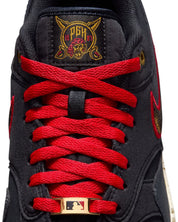 Nike Air Max 1 Pittsburgh Pirates City Connect 2026 noire et jaune en mesh et suède avec semelle Air visible et détails baseball exclusifs. zoom languette
