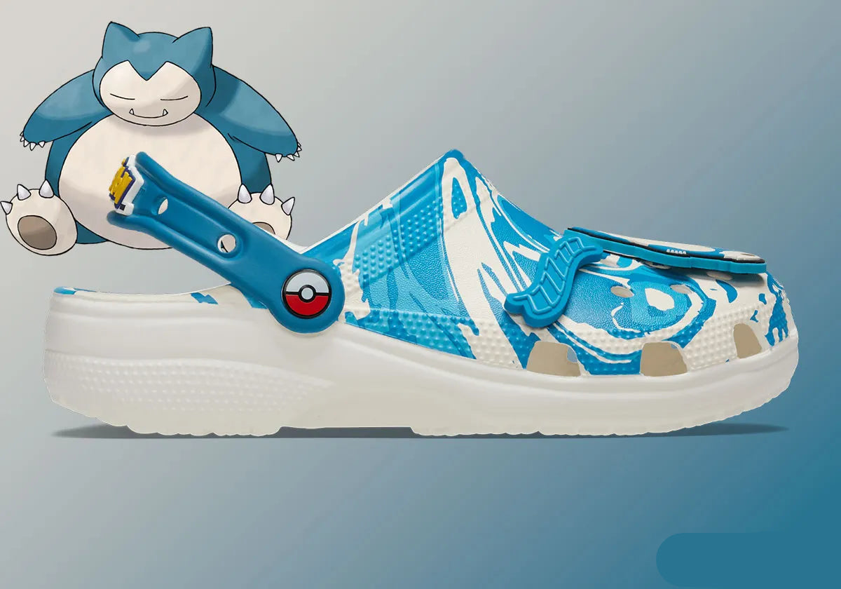 Crocs Classic Clog Pokémon Snorlax inspirées de Ronflex, avec design exclusif, bride pivotante et semelle légère en résine Croslite™.
