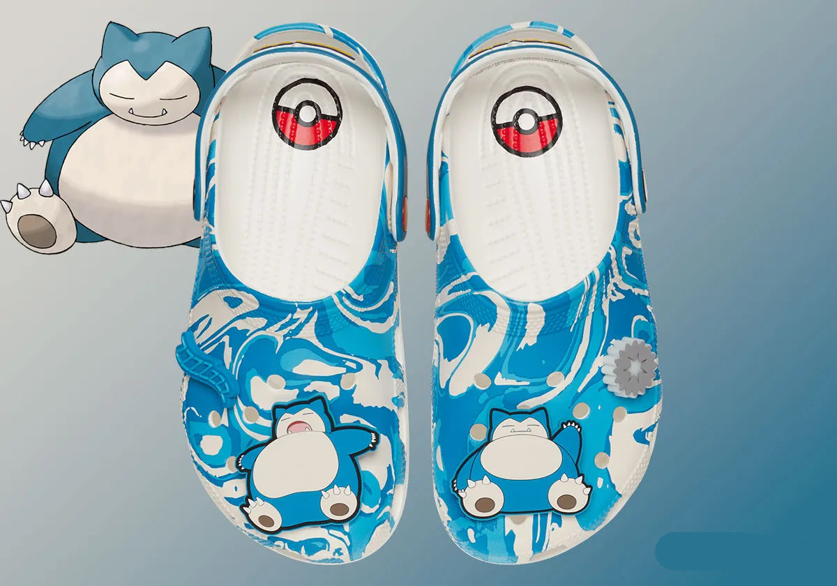 Crocs Classic Clog Pokémon Snorlax inspirées de Ronflex, avec design exclusif, bride pivotante et semelle légère en résine Croslite™.