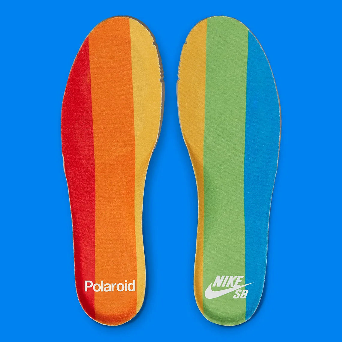 Sneakers Nike SB Dunk Low Polaroid – collaboration exclusive Nike x Polaroid, vue semelle intérieur 