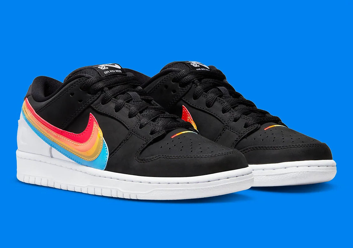 Sneakers Nike SB Dunk Low Polaroid – collaboration exclusive Nike x Polaroid, vue de profil