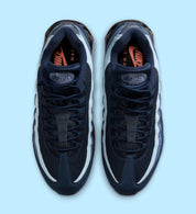 Sneakers Nike Air Max 95 OG Big Bubble Obsidian bleu marine en mesh et matières premium avec amorti Air Max visible. Vue de dessus 