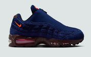 Sneakers Nike Air Max 95 Zip SP Loyal Blue bleues en matières techniques avec zip frontal et amorti Air Max visible. Vue extérieur 