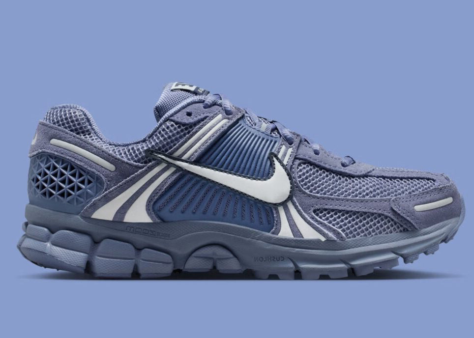 Sneakers Nike Zoom Vomero 5 femme World Indigo et Sanded Purple avec mesh respirant et amorti Zoom Air premium
