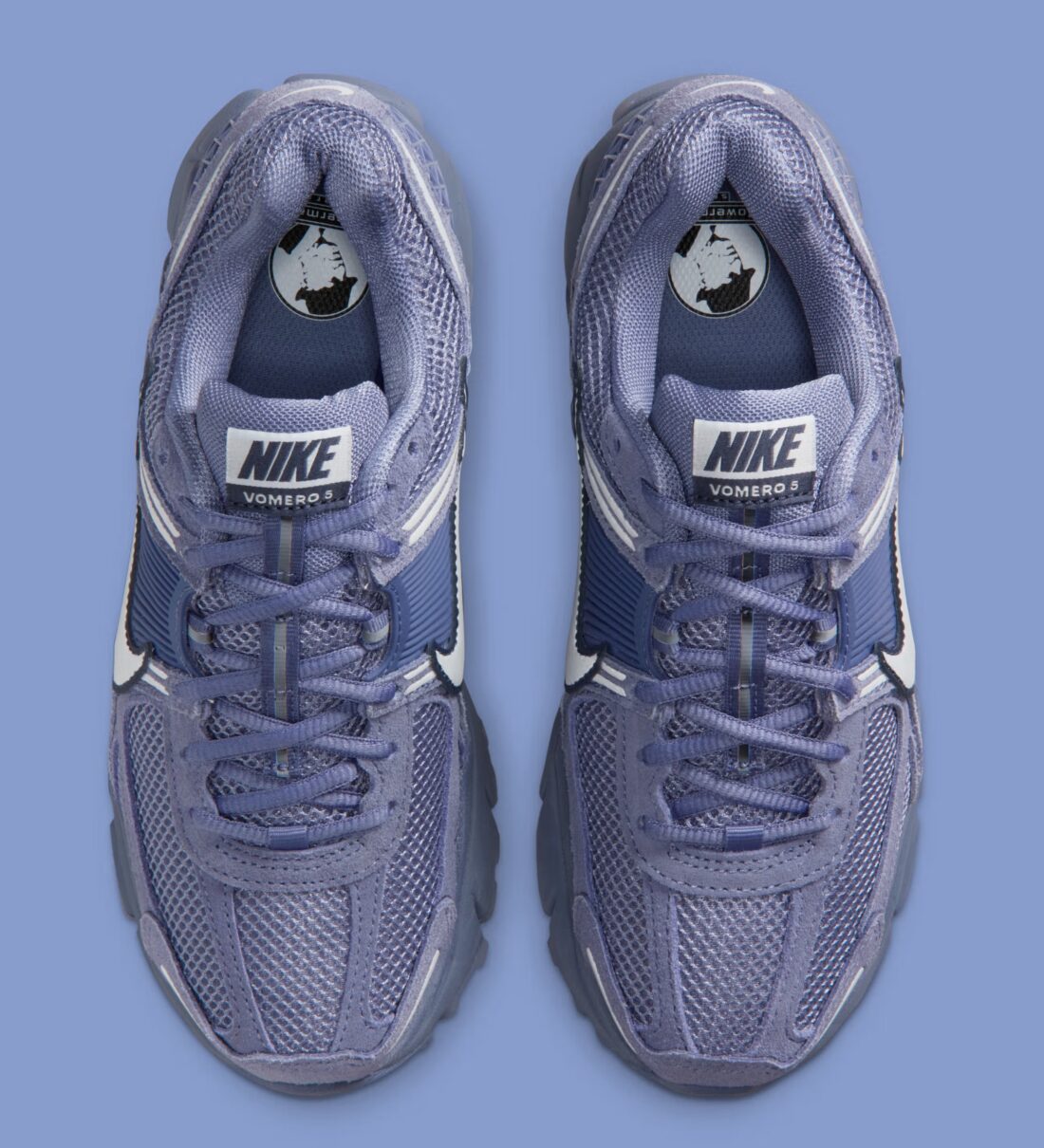 Sneakers Nike Zoom Vomero 5 femme World Indigo et Sanded Purple avec mesh respirant et amorti Zoom Air premium
