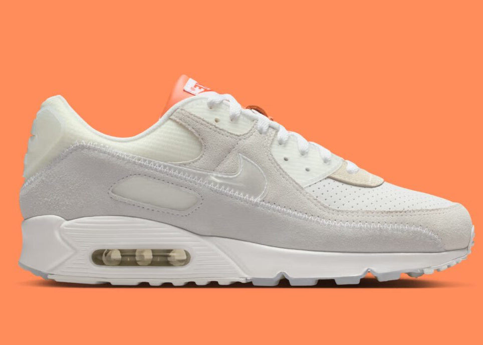 Sneakers Nike Air Max 90 size? blanches White Soft Pearl en cuir et matières premium avec unité Air visible et design iconique