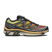 Salomon XT-6 Black Grape Leaf Beach Ball avec tige en mesh noir, renforts synthétiques, détails vert olive et beige, technologies Quicklace, SensiFit, EnergyCell et semelle Contagrip.