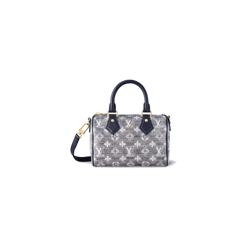 Louis Vuitton Speedy Bandouliere 20 Monoglam Blue