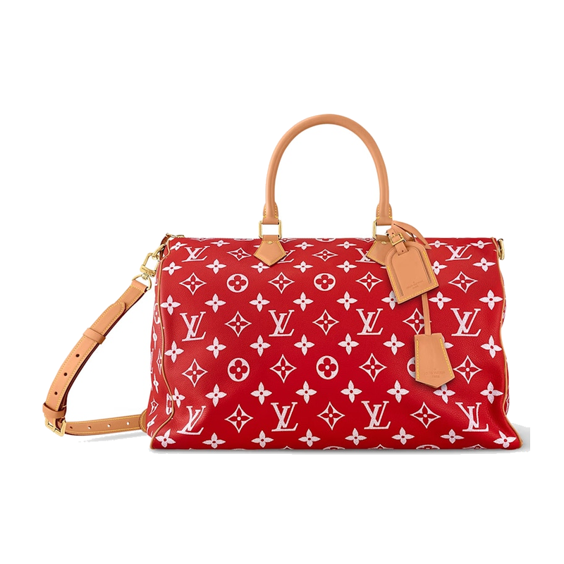 Louis Vuitton Speedy P9 Bandoulière 50 Monogram Leather Red