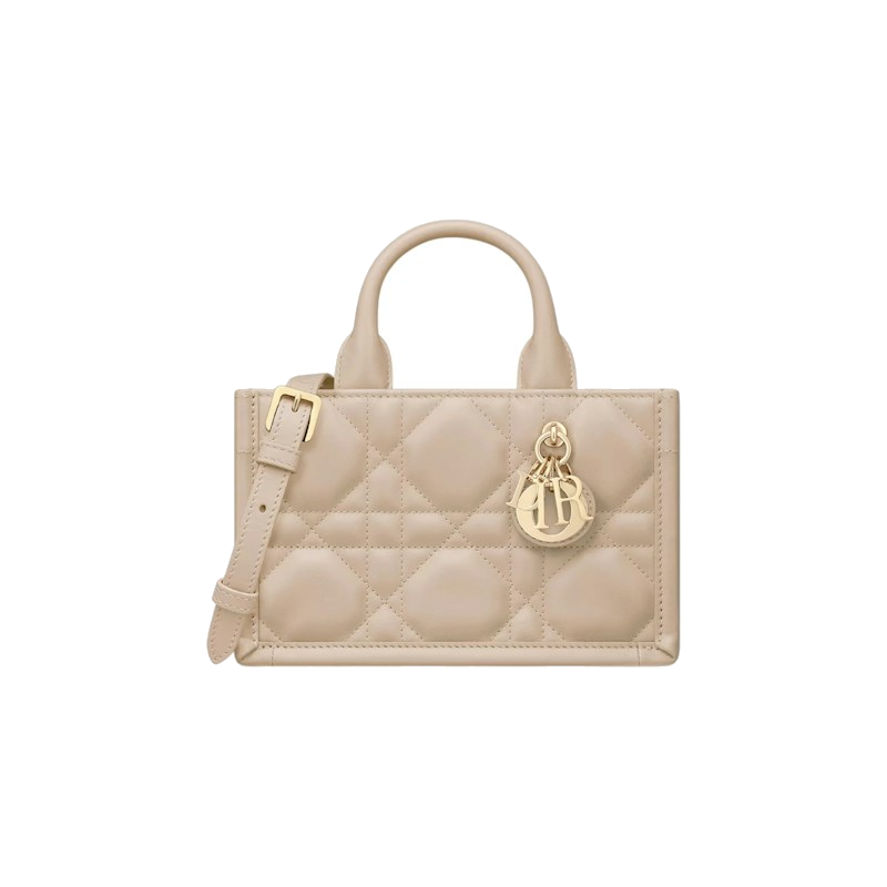 Dior Mini Dior Book Macrocannage Calfskin Tote Powder Beige
